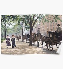 Cab Stand at Madison Square Garden, 1900 Poster