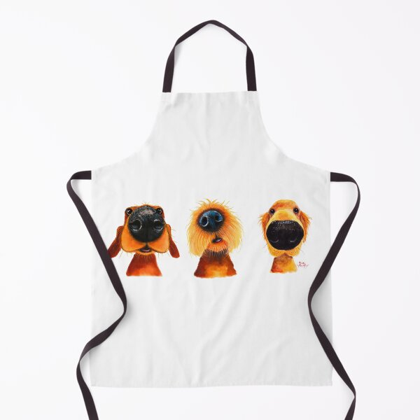 NoSeY DoG PRiNT ' THe PuPPY DoGS ' By Shirley MacArthur Apron