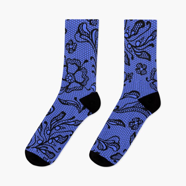 Item preview, Black Lace on Blue Background designed and sold by AtarangiDesigns.