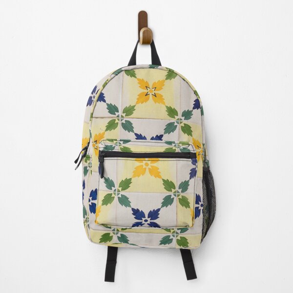 Item preview, Painted Patterns - Floral Azulejo Tiles in Green Blue and Yellow designed and sold by Georgia Mizuleva.
