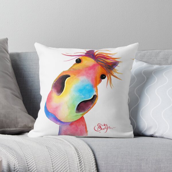 HoRSe PRiNT ' THe HaPPY HoRSeS ' BY SHiRLeY MacARTHuR Throw Pillow