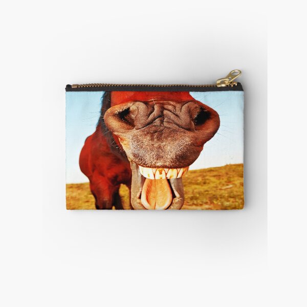 Item preview, Funny Horse showing Teeth and Tongue out Smile Close up face Covering Outside, Funny Cute Animals Farming showing nose fitting your face designed and sold by Dolphin Graphic.