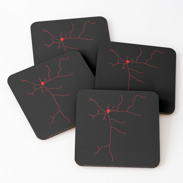 Item preview, Red fluorescent neuron drawing designed and sold by kzsg.