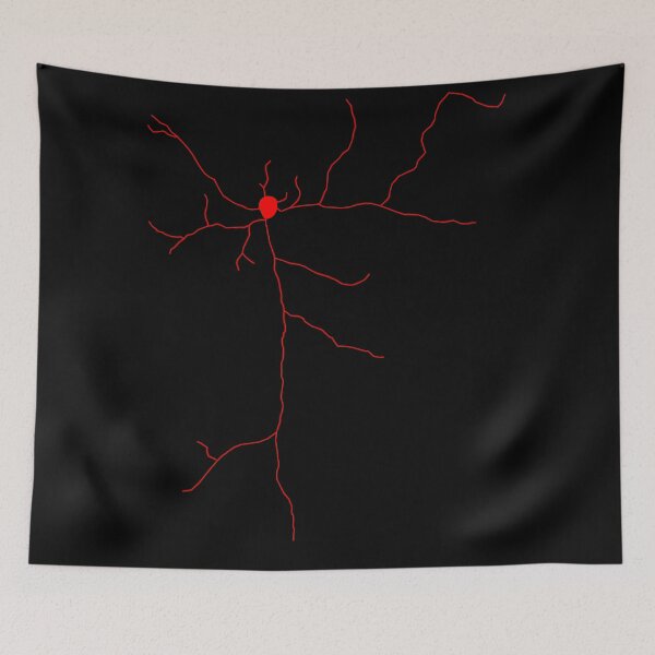 Item preview, Red fluorescent neuron drawing designed and sold by kzsg.