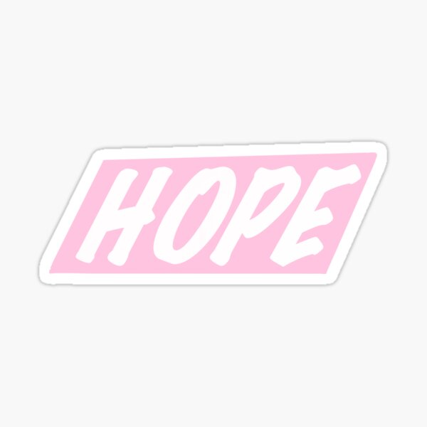 pink hope text sticker for sale by budoorsaeedoo redbubble