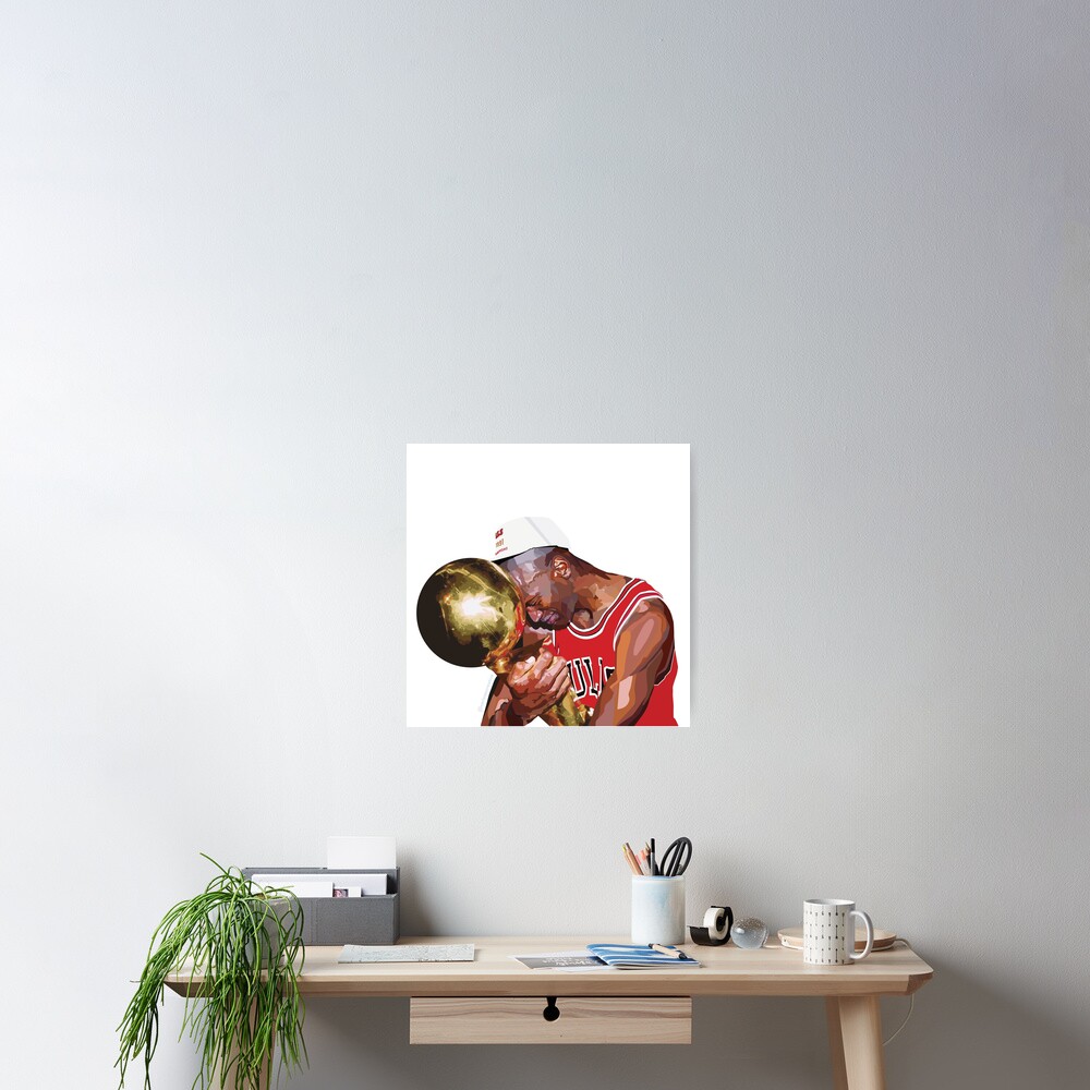 michael jordan hugging trophy