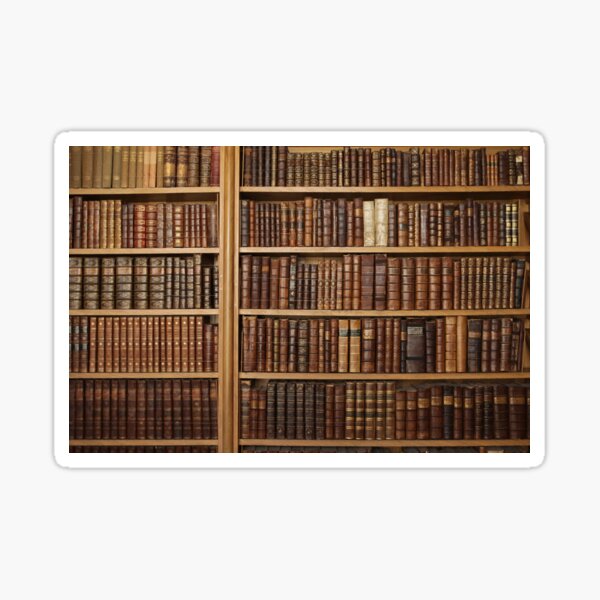 Bookcase with old books Sticker