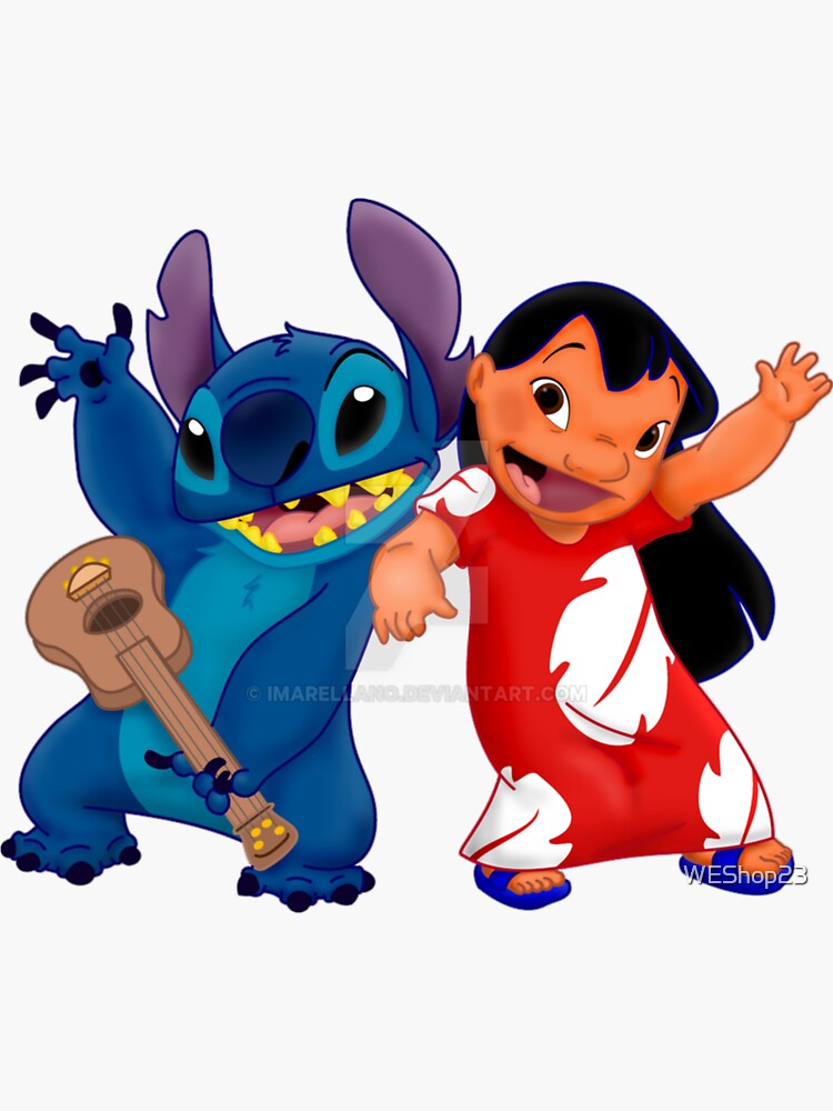 really cute of lilo and stitch HELLO Sticker for Sale by WEShop23