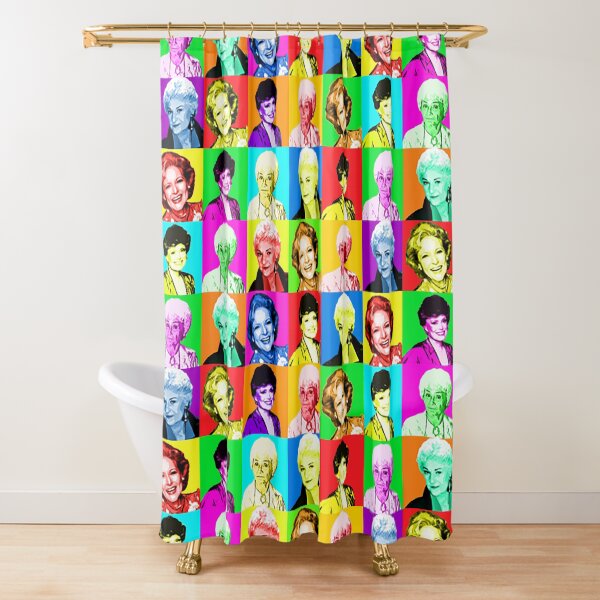 Golden Girls - Thank You For Being A Friend - Andy Warhol Print Pattern Shower Curtain