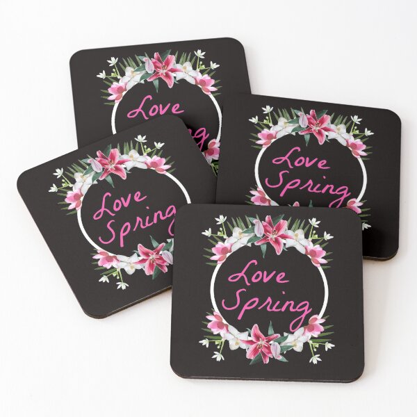 Item preview, Love Spring Pink and White Lillies on Black designed and sold by misskrisnov.