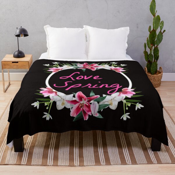 Item preview, Love Spring Pink and White Lillies on Black designed and sold by misskrisnov.