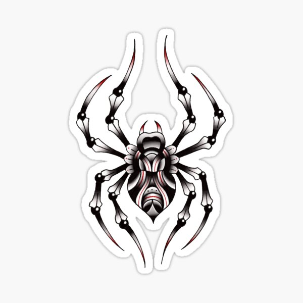 Spider Traditional Tattoo Design Sticker By Lpdesigns2020 Redbubble