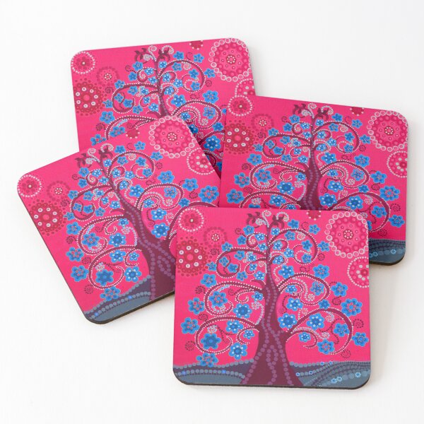 Item preview, Fantasy Tree Abstract Painting - Canvas Painting Art Hand Painted ( Pink - Blue ) designed and sold by SmoothDesigner.