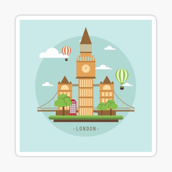 Tourist Landmarks United Kingdom, British Isles Sticker Sheets, UK