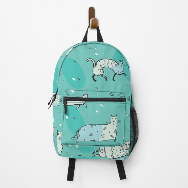 Item preview, Funny Cats on Teal Background designed and sold by AnastasiaDesign.