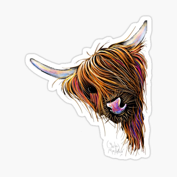 Vista previa del artículo con la obra «ESTAMPADO DE VACA SCOTTISH HIGHLAND ' FIDEOS EN GRIS ' POR SHIRLEY MacARTHuR», diseñado y vendido por Shirley MacArthur Limited.