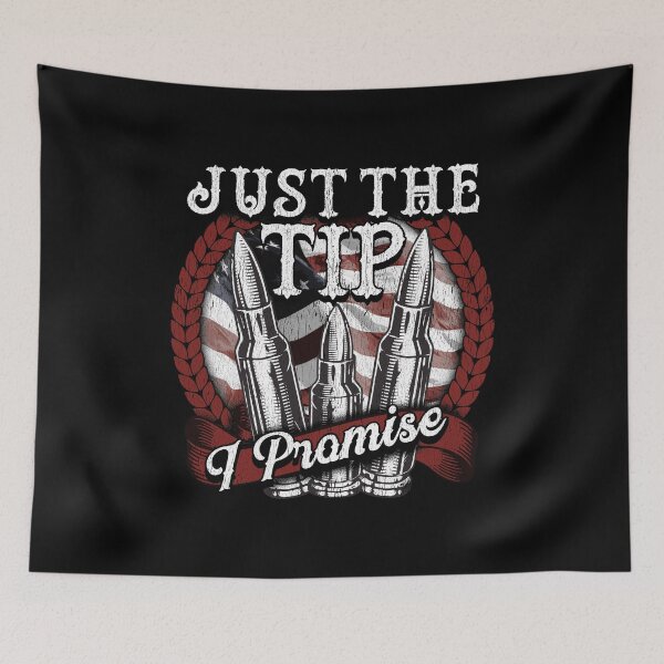 Item preview, Funny Just The Tip I Promise USA Flag Bullet Pun designed and sold by perfectpresents.