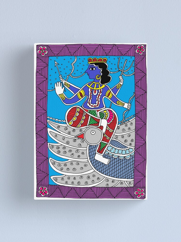 Madhubani Painting Painting Of Shani Dev Madhubani Hub Original Painting Of Amrita Gupta Canvas Print By Amytmyprints Redbubble