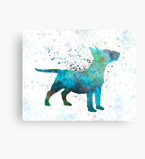 Miniature Bull Terrier in watercolor Canvas Print