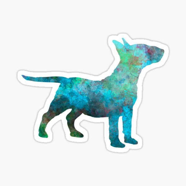 Miniatur-Bullterrier im Aquarell Sticker