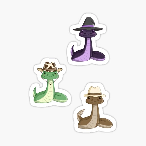 Snakes in Hats Sticker