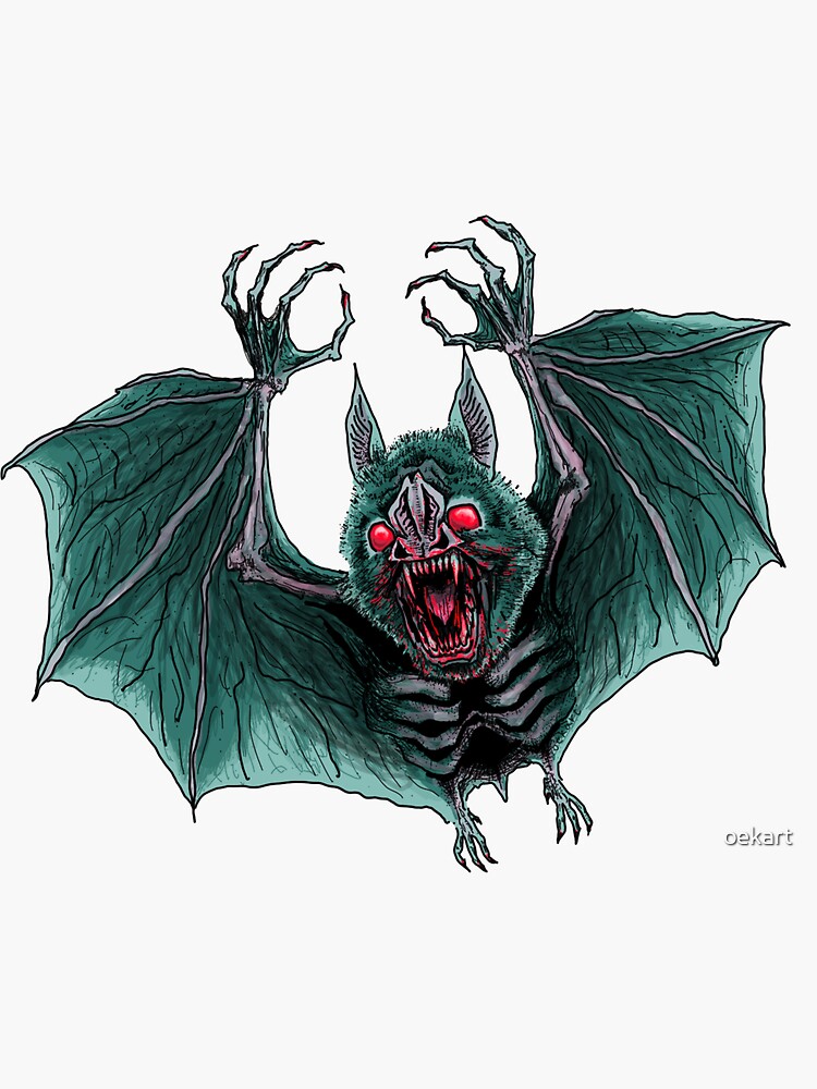 Thumbnail 3 of 3, Sticker, Vampire Bat! designed and sold by oekart.