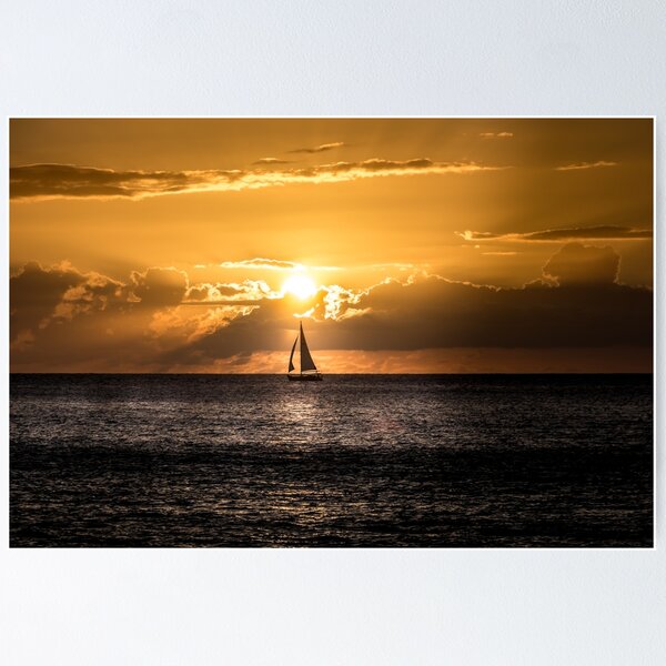 Sailboat in the sunset Poster