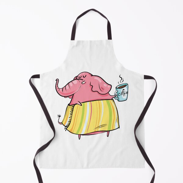 Item preview, Cute Pink Elephant With Cup of Coffee designed and sold by AnastasiaDesign.