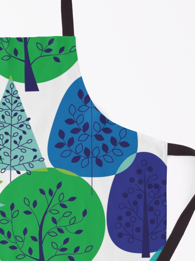 Alternate view of Blue Green Abstract Trees Apron