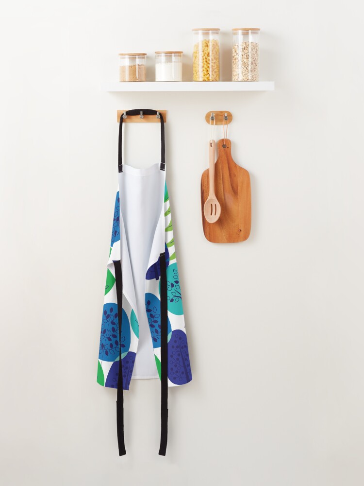 Alternate view of Blue Green Abstract Trees Apron
