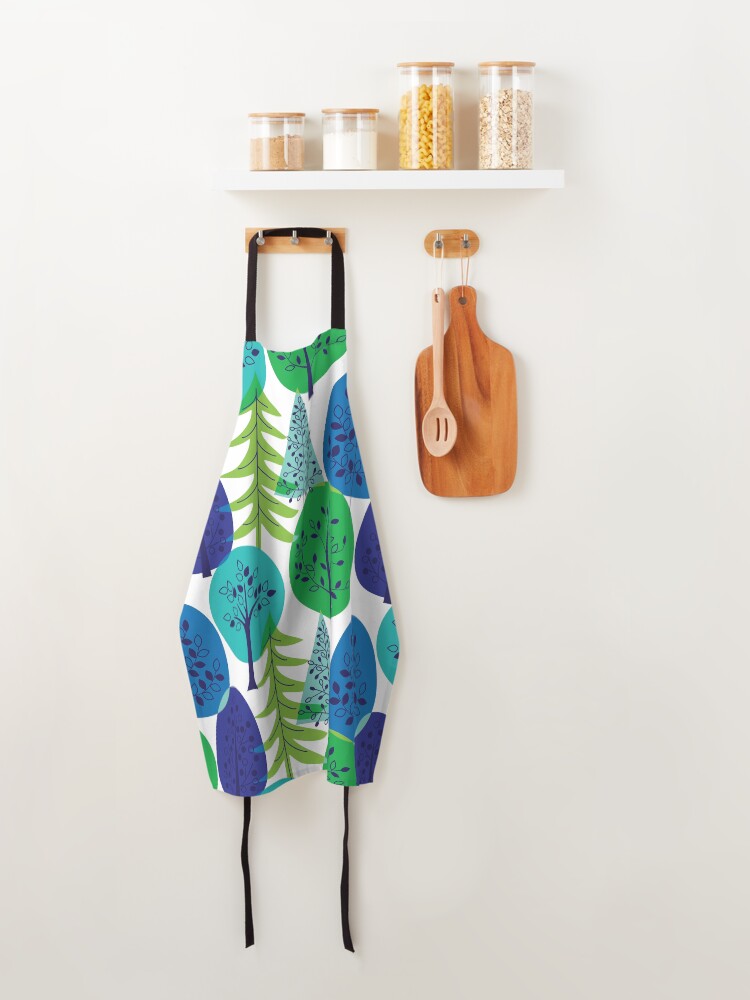 Alternate view of Blue Green Abstract Trees Apron