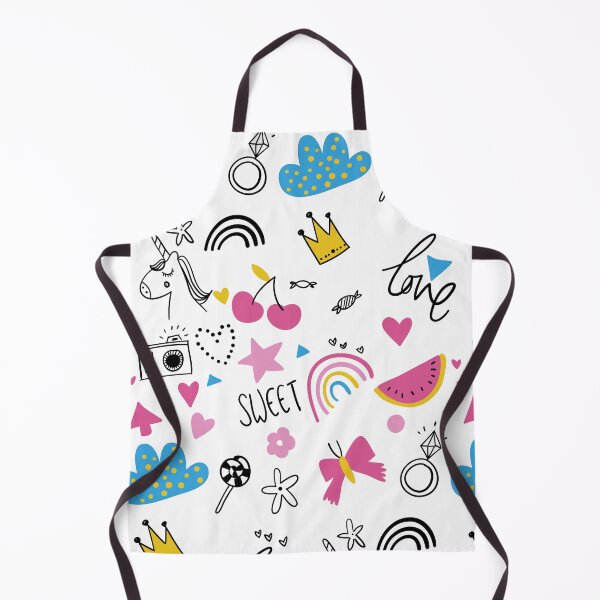 Item preview, Cute Doodle Pattern-Unicorns Rainbows,Hearts,Stars,Fruits designed and sold by AnastasiaDesign.
