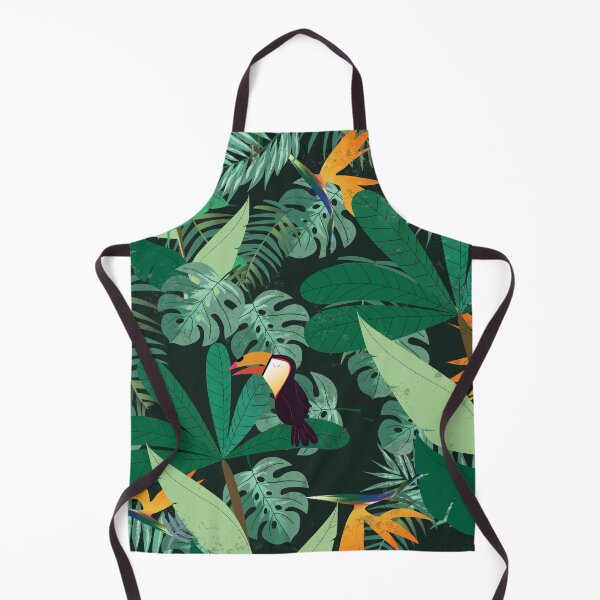 Item preview, Green Leaves and Colorful Birds Tropical Pattern designed and sold by AnastasiaDesign.