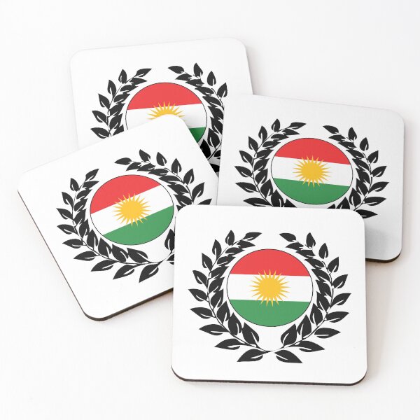 Artikelvorschau, Kurdistan kurdisch Flagge Fahne Lorbeerkranz entworfen und verkauft von GeogDesigns.