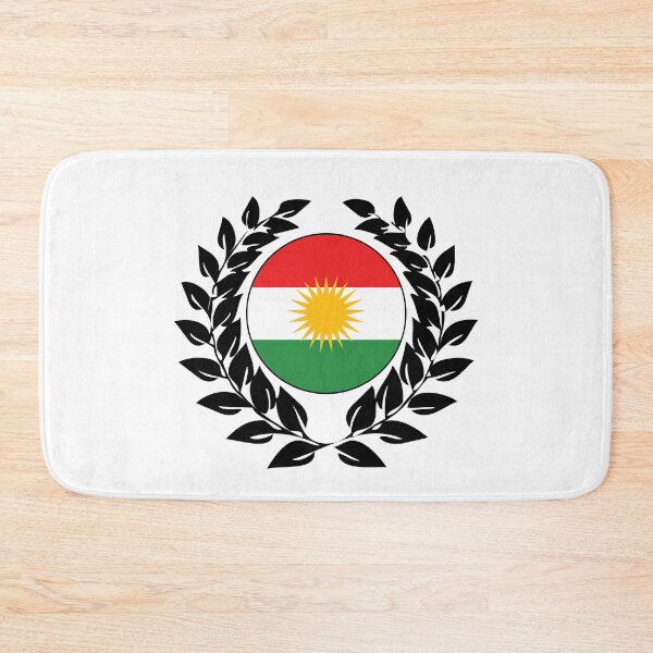 Item preview, Kurdistan Kurdish flag banner laurel wreath designed and sold by GeogDesigns.