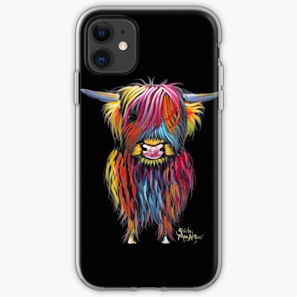 Scottish Hairy Highland Cow ' BRAVEHEART ' by Shirley MacArthur iPhone Soft Case