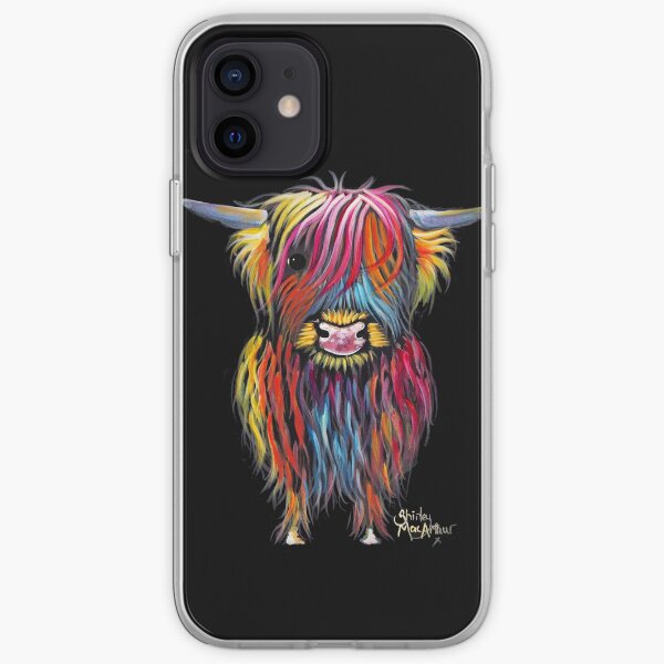 Scottish Hairy Highland Cow ' BRAVEHEART ' by Shirley MacArthur iPhone Soft Case