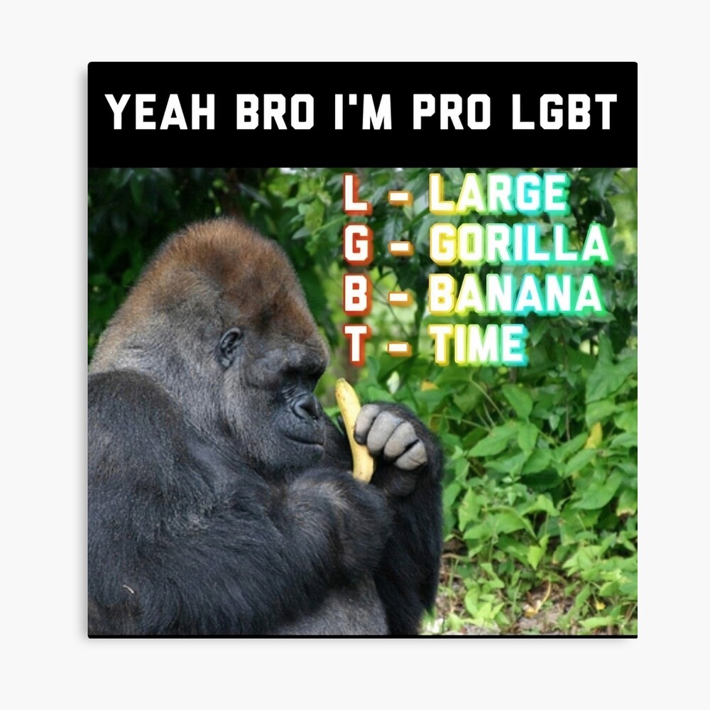 Impression Photo Lgbt Grand Gorilla Banana Time Par Garbageshop Redbubble