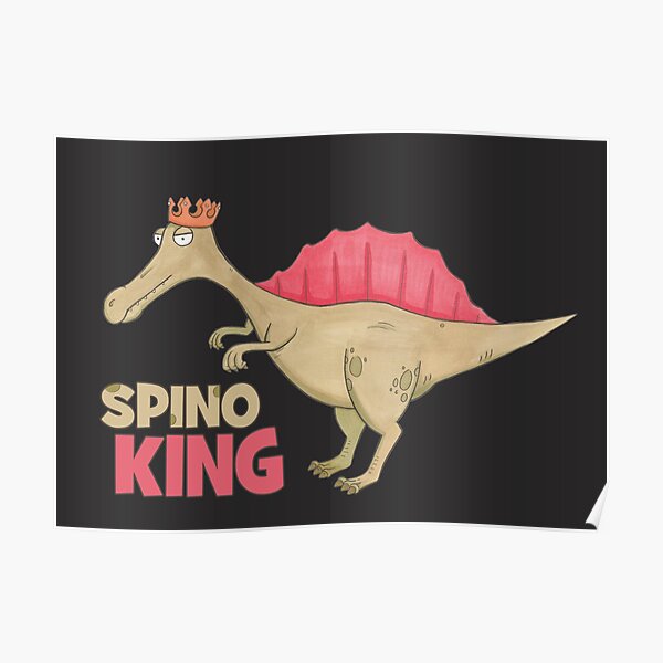 Spinosaurus hand drawn cartoon Poster