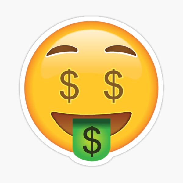Millionaire Dollar Face Emoji Art by SmileMoreAgain Sticker