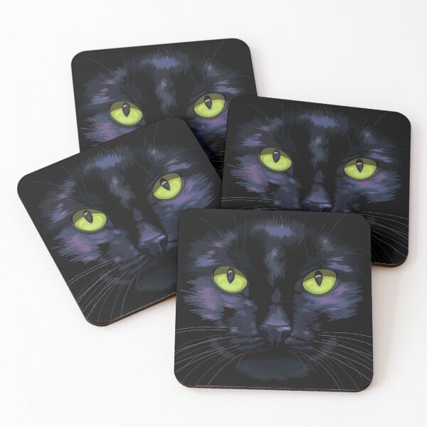 Item preview, Black cat with green eyes designed and sold by cjnconway.