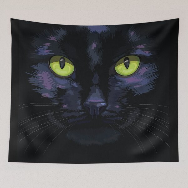 Item preview, Black cat with green eyes designed and sold by cjnconway.