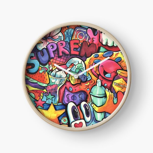 SUPREME // Doodle de marqueur Copic Horloge