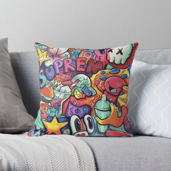 SUPREME // Doodle de marqueur Copic Coussin