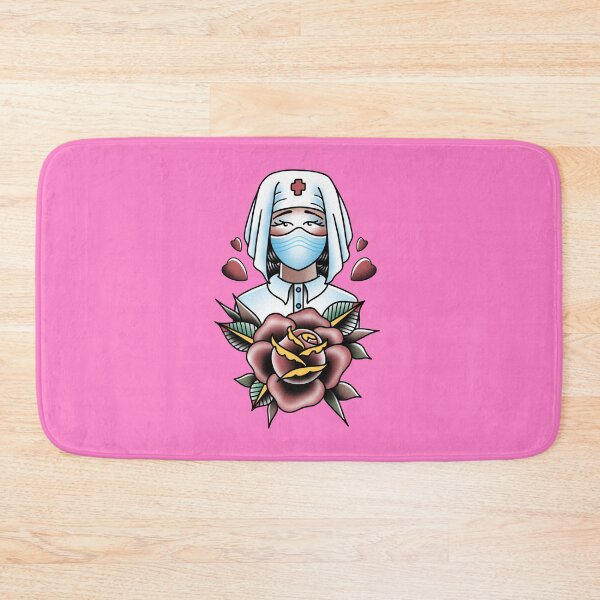 Item preview, Baby pink Old school nurse traditional tattoo design thankyou nhs designed and sold by LPdesigns2020.