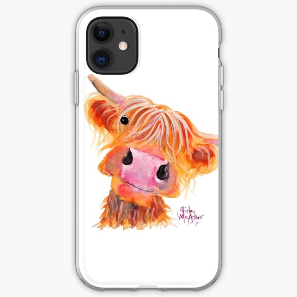 Highland Cow 'NESSIE' from Original Painting by Shirley MacArthur iPhone Soft Case