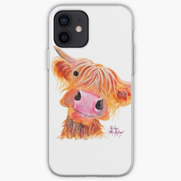 Highland Cow 'NESSIE' from Original Painting by Shirley MacArthur iPhone Soft Case