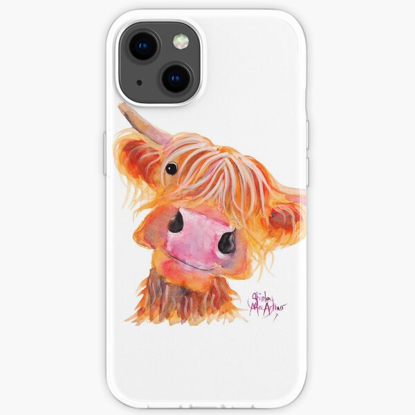 Highland Cow 'NESSIE' from Original Painting by Shirley MacArthur iPhone Soft Case