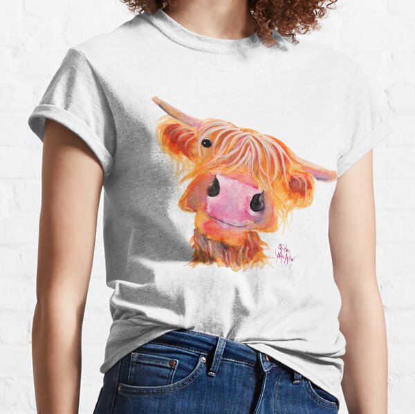 Highland Cow 'NESSIE' from Original Painting by Shirley MacArthur Classic T-Shirt