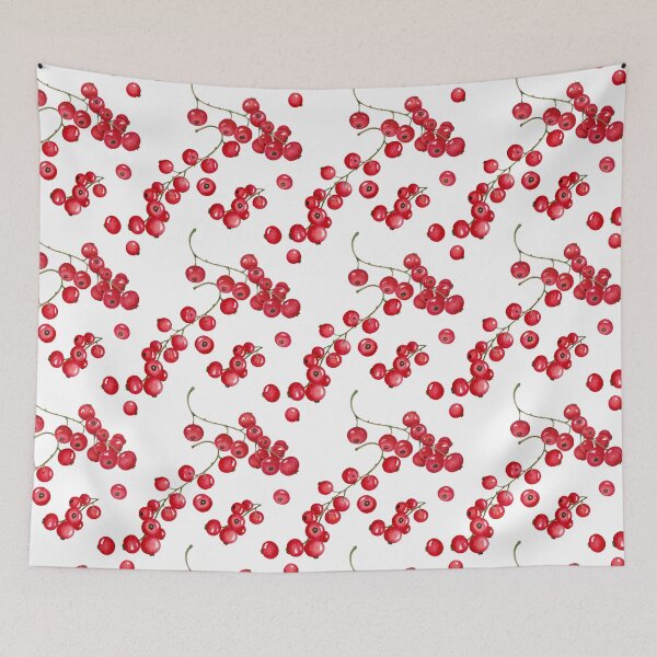 Item preview, Aerial seamless pattern with bunches of red currants designed and sold by AsyaTury.